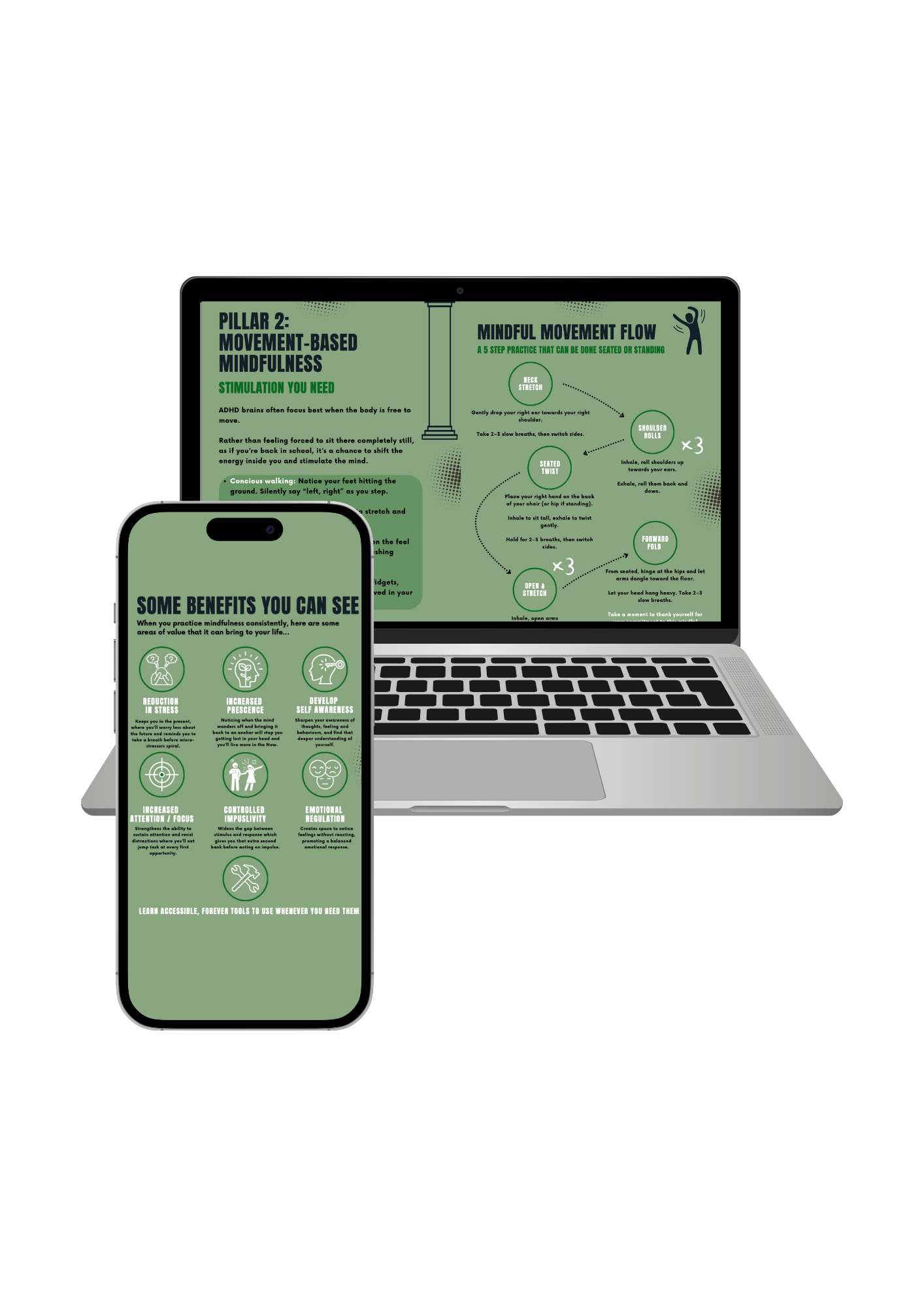 Mindfulness with ADHD Blueprint displayed on laptop and phone